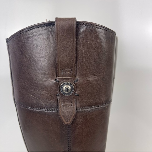 FRYE Jayden Button Tall Riding Boots Brown Leather Women's Size 8.5B - Picture 4 of 13